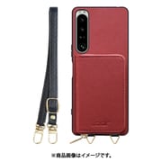 WORK24MPXP-RD-SXP1V4 [Xperia 1 IV 用 小銭入れ付きスマホケース/PUレザー/ストラップ付き レッド]