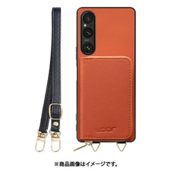 WORK24MPXP-OG-SXP1V5 [Xperia 1 V 用 小銭入れ付きスマホケース/PUレザー/ストラップ付き オレンジ]