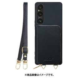 WORK24MPXP-BK-SXP1V5 [Xperia 1 V 用 小銭入れ付きスマホケース/PUレザー/ストラップ付き ブラック]