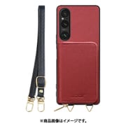 WORK24MPXP-RD-SXP1V5 [Xperia 1 V 用 小銭入れ付きスマホケース/PUレザー/ストラップ付き レッド]