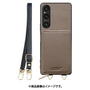 WORK25MPXP-GB-SXP1V5 [Xperia 1 V 用 小銭入れ付きスマホケース/本革/ストラップ付き グレージュ]