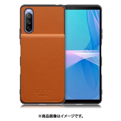WORK56SCXP-CM-SXP10G3 [Xperia 10 III/Lite 用 折り畳み式カードポケット/本革/4枚収納 キャメル]