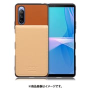 WORK56SCXP-CMBG-SXP10G3 [Xperia 10 III/Lite 用 折り畳み式カードポケット/本革/4枚収納 キャメルベージュ]
