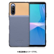 WORK56SCXP-BGBU-SXP10G3 [Xperia 10 III/Lite 用 折り畳み式カードポケット/本革/4枚収納 ベージュブルー]