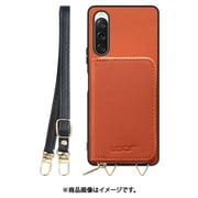 WORK24MPXP-OG-SXP10V5 [Xperia 10 VI/10 V/Fun Edition 用 小銭入れ付きスマホケース/PUレザー/ストラップ付き オレンジ]