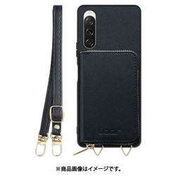 WORK24MPXP-BK-SXP10V5 [Xperia 10 VI/10 V/Fun Edition 用 小銭入れ付きスマホケース/PUレザー/ストラップ付き ブラック]