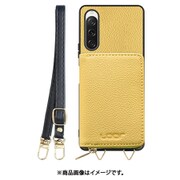 WORK25MPXP-YL-SXP10V5 [Xperia 10 VI/10 V/Fun Edition 用 小銭入れ付きスマホケース/本革/ストラップ付き ジャスミンイエロー]