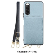 WORK25MPXP-BU-SXP10V5 [Xperia 10 VI/10 V/Fun Edition 用 小銭入れ付きスマホケース/本革/ストラップ付き スカイブルー]