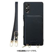 WORK24MPXP-BK-SXP5V5 [Xperia 5 V 用 小銭入れ付きスマホケース/PUレザー/ストラップ付き ブラック]