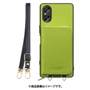 WORK24MPXP-LG-SXP5V5 [Xperia 5 V 用 小銭入れ付きスマホケース/PUレザー/ストラップ付き ライムグリーン]