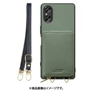 WORK25MPXP-DG-SXP5V5 [Xperia 5 V 用 小銭入れ付きスマホケース/本革/ストラップ付き ダルグリーン]