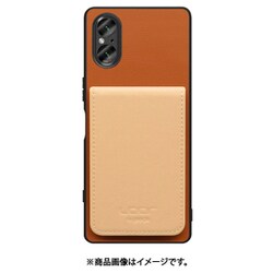 WORK56SCXP-CMBG-SXP5V5 [Xperia 5 V 用 折り畳み式カードポケット/本革/4枚収納 キャメルベージュ]