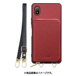 WORK24MPXP-RD-XACE3 [Xperia Ace III 用 小銭入れ付きスマホケース/PUレザー/ストラップ付き レッド]