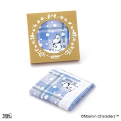 ムーミン 雪の中 25cm×25cm ブルー タオルハンカチ 47-2870080