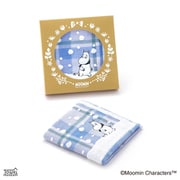 47-2870080 [ムーミン 雪の中 25cm×25cm ブルー タオルハンカチ]