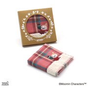 47-2660080 [ムーミン チェックギフト 25cm×25cm レッド タオルハンカチ]