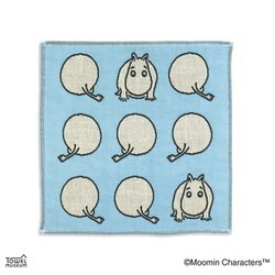 ムーミン レトロ 25cm×25cm ブルー タオルハンカチ 47-2600060