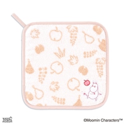 ムーミン フルーツミックス 25cm×25cm オレンジ ループ付きタオルハンカチ 47-7020100