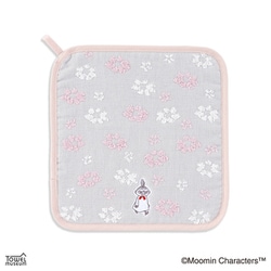 ムーミン 野花 25cm×25cm ピンク ループ付きタオルハンカチ 47-7030100