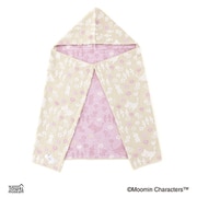 47-7043580 [ムーミン フラワーピクニック 60cm×100cm ピンク フード付バスタオル]