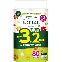 エリエール i：na 3.2倍巻（ダブル）80m×12ロール