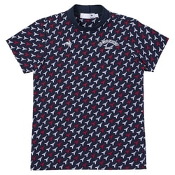 QGWXJA05 NV00 M [ゴルフシャツ レディース ストレッチフォーサー エッフェル柄モックネックシャツ Mサイズ ネイビー]