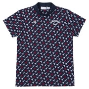 QGWXJA05 NV00 M [ゴルフシャツ レディース ストレッチフォーサー エッフェル柄モックネックシャツ Mサイズ ネイビー]