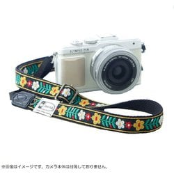 カメラストラップ2cm幅（長さ調節タイプ）/北欧風レトロフロ―ラル ブラック 80035-175