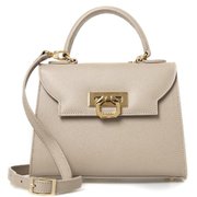 445V2 [ERIKA レザー ハンドバッグ 445 Taupe]
