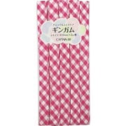 CP238 5 [ギンガム チェック＆ストライプ ふちどり バイアステープ 巾10mm×2m巻 ＃5 ピンク]