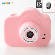 MINIPIC-PP-IO [MiNiPiC（ミニピク） キッズカメラ マイクロSDカード＆Lightningスマホ用SDカードリーダー付 パステルピンク]