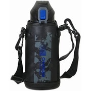 水筒 ボトル 800ml 0.8L 直飲み ダイレクト 保冷 スポーツ ドリンク ポーチ付 ブルー×ブラック ファストチャージャー HC-0179