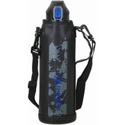 水筒 ボトル 1500ml 1.5L 直飲み ダイレクト 保冷 スポーツ ドリンク ポーチ付 ブルー×ブラック ファストチャージャー HC-0182