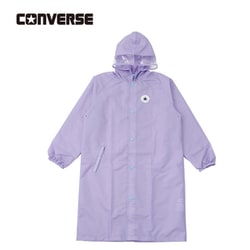 キッズレインコート CONVERSE 130cm ランドセル リュックの上から着れる 調整タック付 リュック型収納袋付 パープル 23CON-RC-N 130 PP