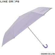 子供用日傘 折りたたみ傘 晴雨兼用 LINEDROPS 55cm 手開き式 UVカット率99%以上 遮光 遮熱加工 UPF50+ ネームバンド付 透明窓付き 反射プリント付 トートバック型共袋付 パープル LD-KPS-55M