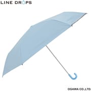 子供用日傘 折りたたみ傘 晴雨兼用 LINEDROPS 55cm 手開き式 UVカット率99%以上 遮光 遮熱加工 UPF50+ ネームバンド付 透明窓付き 反射プリント付 トートバック型共袋付 サックス LD-KPS-55M