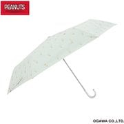 折りたたみ傘 婦人用 晴雨兼用 ピーナッツ スヌーピー 50cm 手開き式 6本骨 遮熱 遮光 UVカット 99％以上 裏面ポリウレタンコーティング はっ水 キャラクター織ネーム トートバッグ型 共袋付き スヌーピー/グリーン 24SNP-B-3M