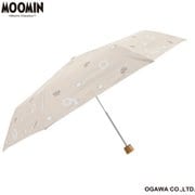 折りたたみ傘 婦人用 晴雨兼用 ムーミン 50cm 手開き式 6本骨 遮熱 遮光 UVカット 99％以上 裏面ポリウレタンコーティング はっ水 安全カバー付 ニョロニョロ/海岸 PTMO-22M