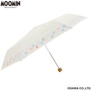 折りたたみ傘 婦人用 晴雨兼用 ムーミン 50cm 手開き式 6本骨 遮熱 遮光 UVカット 99％以上 裏面ポリウレタンコーティング はっ水 安全カバー付 リトルミイ/花 PTMO-23M