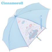 子供用傘 サンリオ 45cm 手開き式 透明窓付き(1面) キャラクター付き 安全ろくろ お名前ネーム付き グラデーションカラーパイピング生地 半透明の手元 シナモロール 24CN-45A