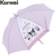 子供用傘 サンリオ 50cm ジャンプ式 透明窓付き(1面) キャラクター付き お名前ネーム付き グラデーションカラーパイピング生地 半透明の手元 クロミ 24KU-50A