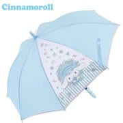 子供用傘 サンリオ 50cm ジャンプ式 透明窓付き(1面) キャラクター付き お名前ネーム付き グラデーションカラーパイピング生地 半透明の手元 シナモロール 24CN-50A