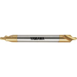 ヤマワ ロングシャンクコーティング強ねじれ溝A形90° センタ穴ドリル CE-QL V L150 1.5X90°X5 CE-QL-V-150-1.5X90X5
