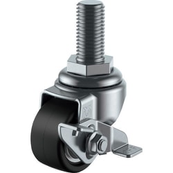 ユーエイ ねじ込み式 自在 低床キャスター 強化ナイロン 車輪径50mm ストッパー付き Hタイプ HT-S型 ネジ寸法M20×40ピッチ2.5 HT-50GNBS-M20-40