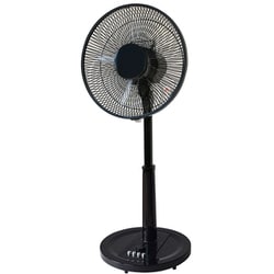 リビング扇風機 ACモーター搭載 メカ式 ブラック KI-1745（K）