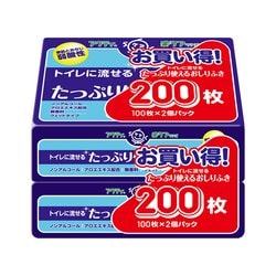 アクティ トイレに流せるたっぷり使えるおしりふき 100枚 2個パック