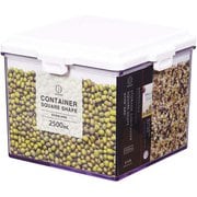 保存容器 四角型 食品保存 留め具でしっかりロック 湿気から守る 2500ml 縦14.5×横17.5×奥行17.5cm 日本製 KK-591