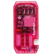 USBタップ humor handy Plus AC PD30W対応 クリア/マゼンタ 669-971918