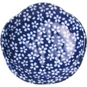 プチ風水・盛塩小皿（花型）藍 山桜