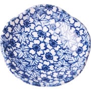 プチ風水・盛塩小皿（花型）藍 春秋